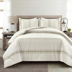 Best Sale ???? Lush Decor Farmhouse Stripe Reversible Cotton Comforter Set ????