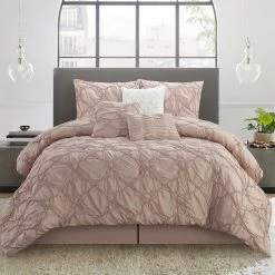Promo ???? Grand Avenue Mariscos 7 Piece Comforter Set, Blush ????