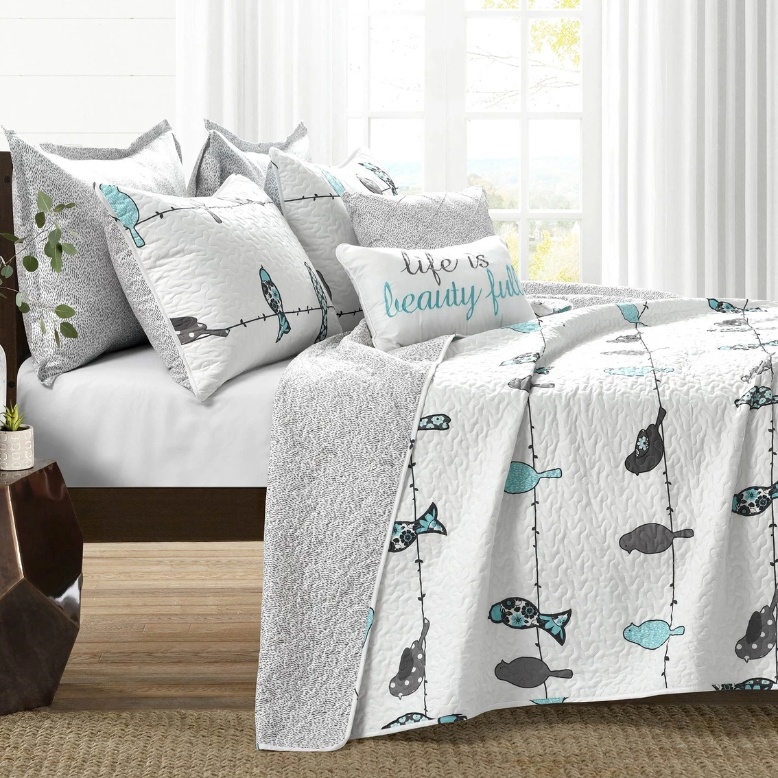 Cheap ???? Lush Decor Rowley Birds 7 Pc. Quilt Set ✨ - Image 2
