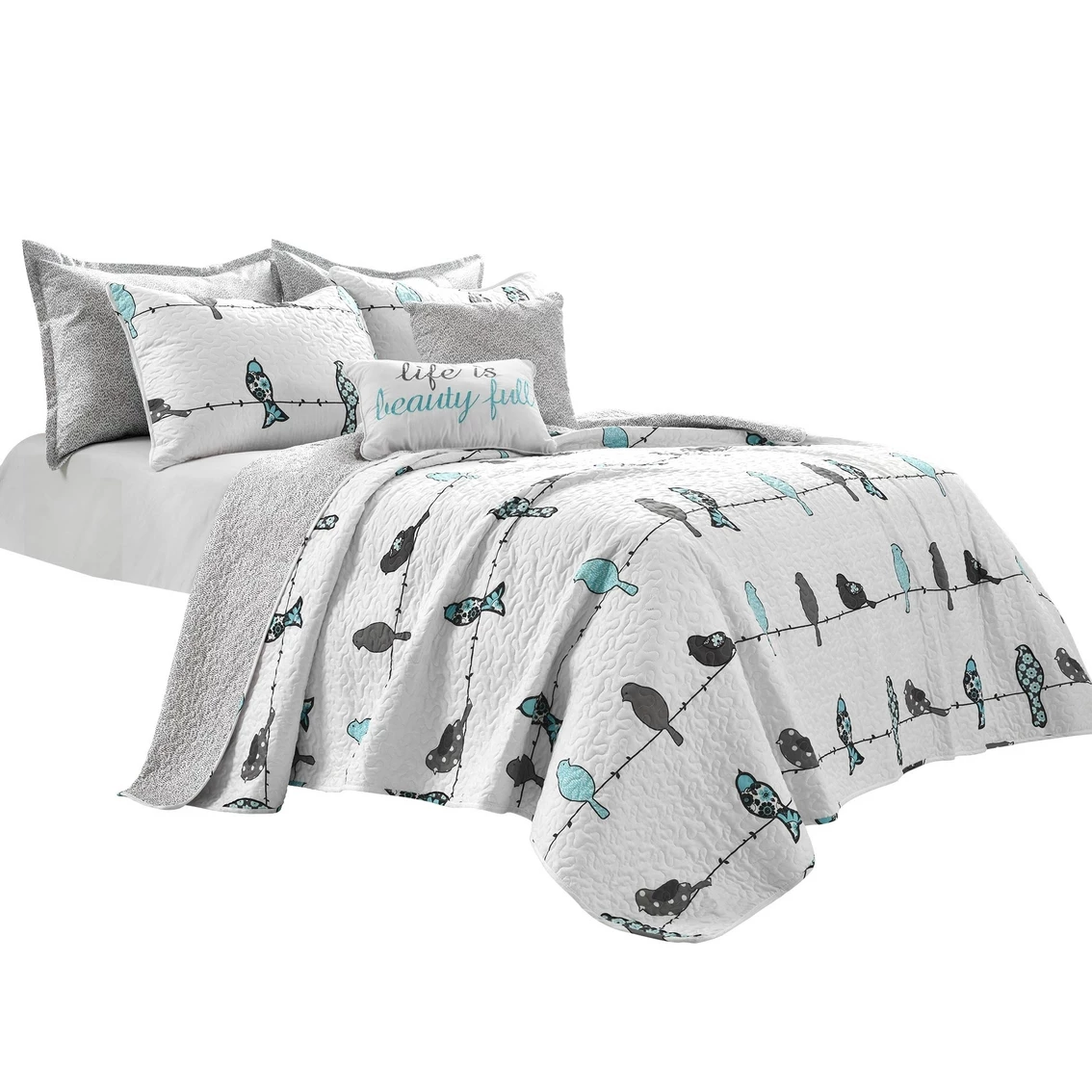 Cheap ???? Lush Decor Rowley Birds 7 Pc. Quilt Set ✨ - Image 5