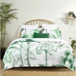 Cheap ❤️ Azores Palm Printed 3-Piece Oversized Quilt Set ????