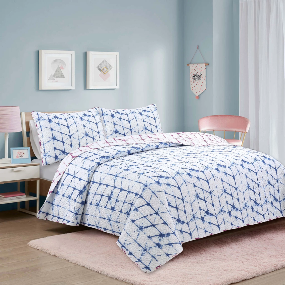 Brand new ???? Harper Lane Tie Dye Blue/Purple Quilt Set ????