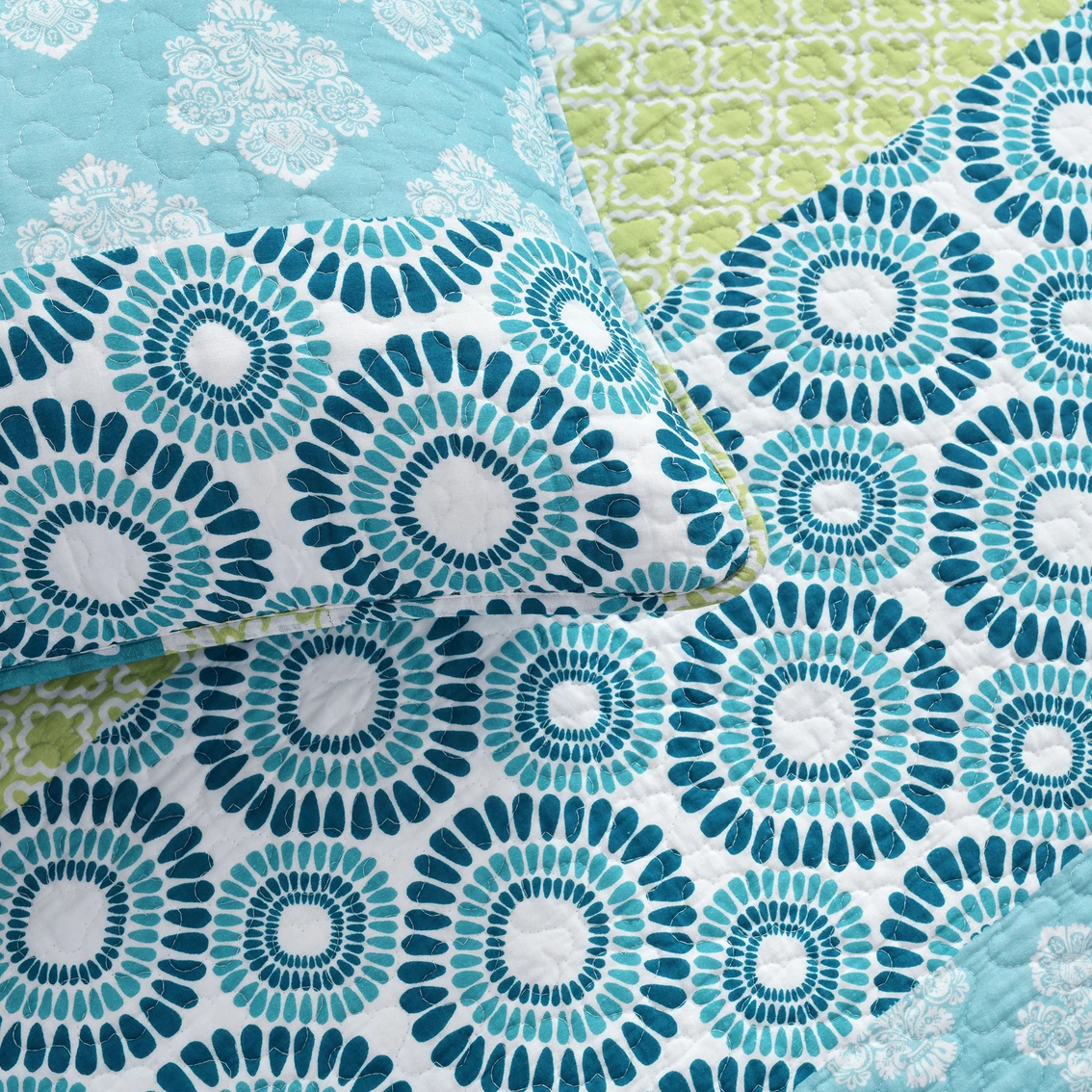 Best Pirce ???? Lush Decor Bohemian Stripe 3 Pc. Quilt Set ???? - Image 4