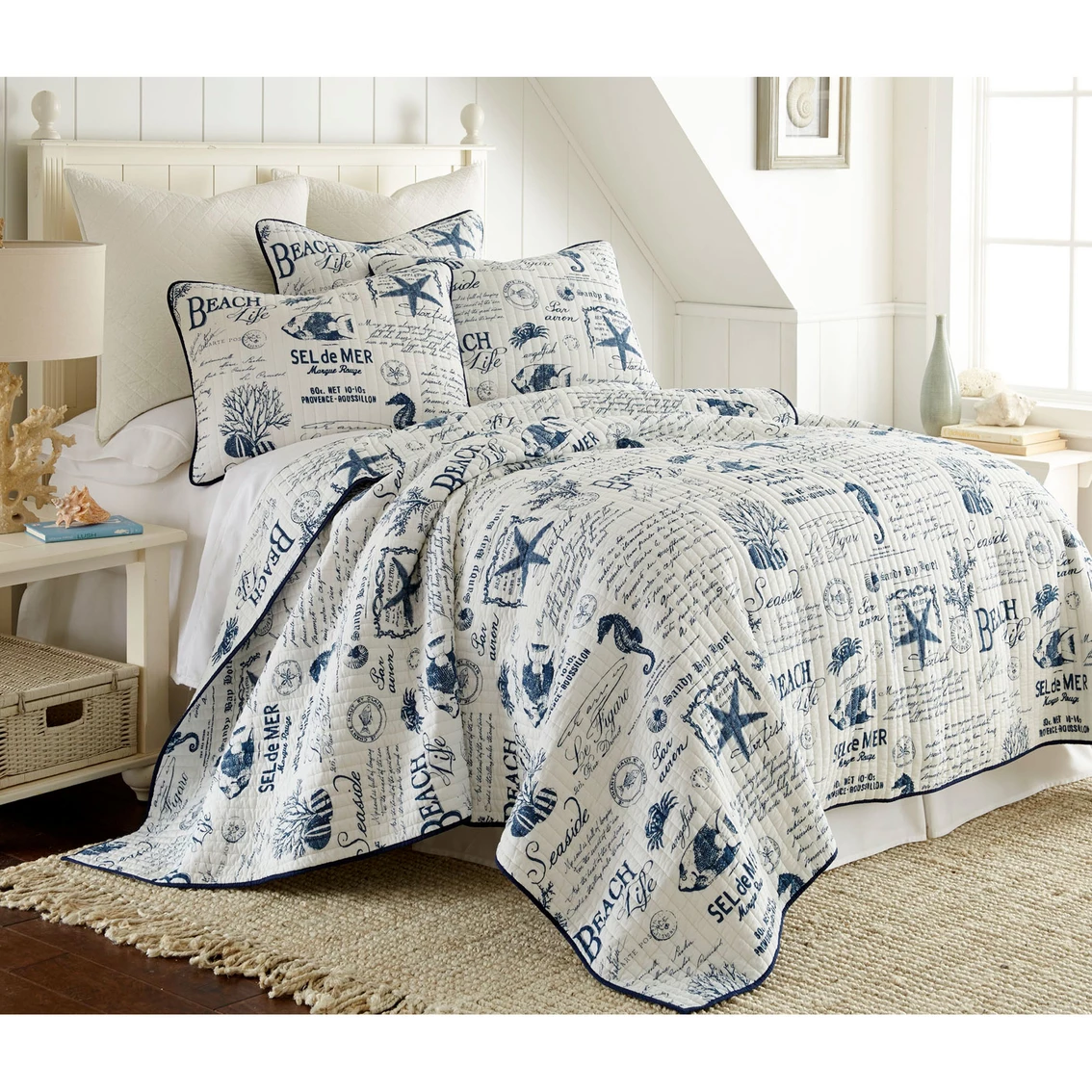 Discount ???? Levtex Home Beach Life Navy Quilt Set ????