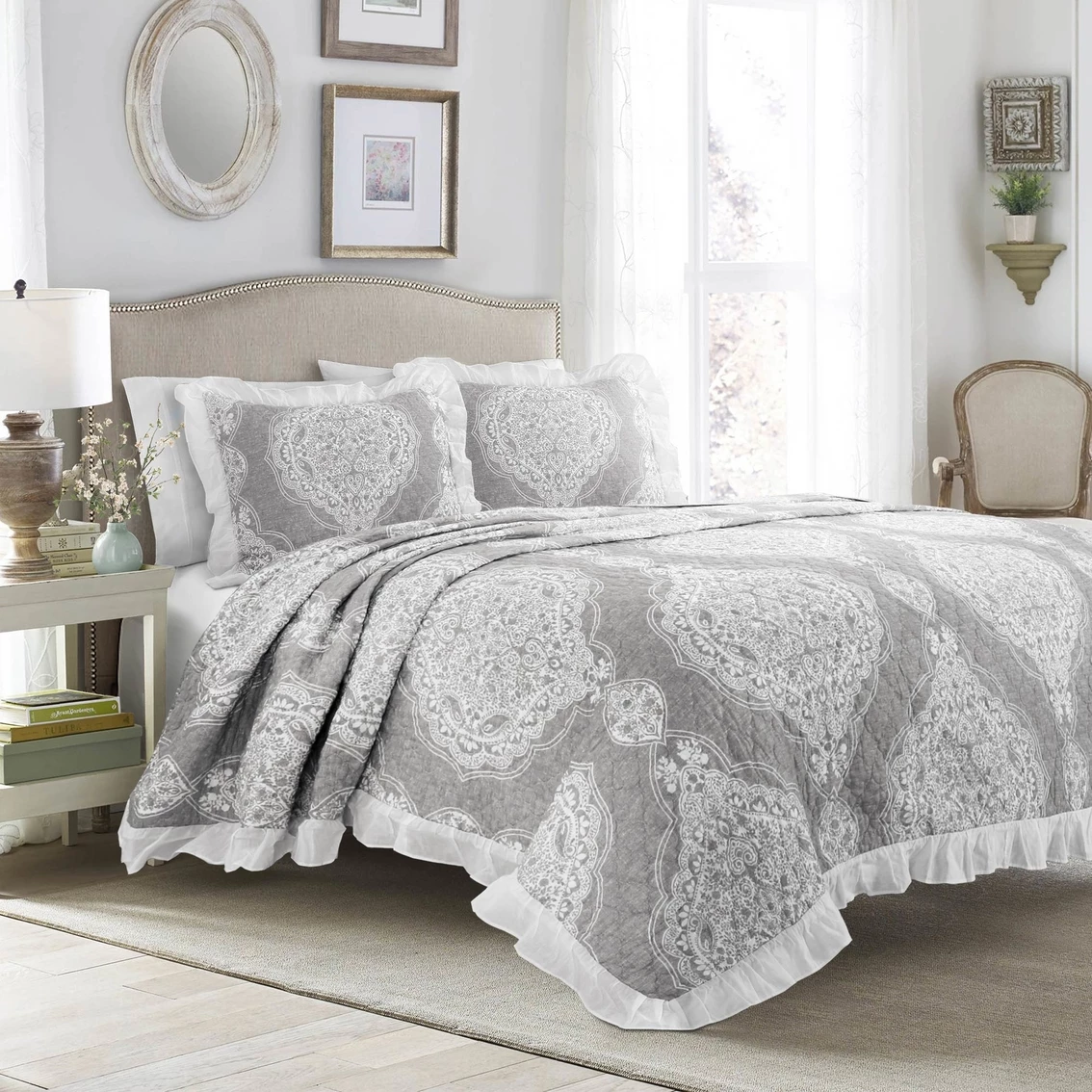 Budget ???? Lush Decor Lucianna Ruffle Edge Cotton 3 Pc. Bedspread Set ???? - Image 3