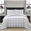 Deals ???? London Fog Grey Plaid 3 Pc. Flannel Comforter Set ????