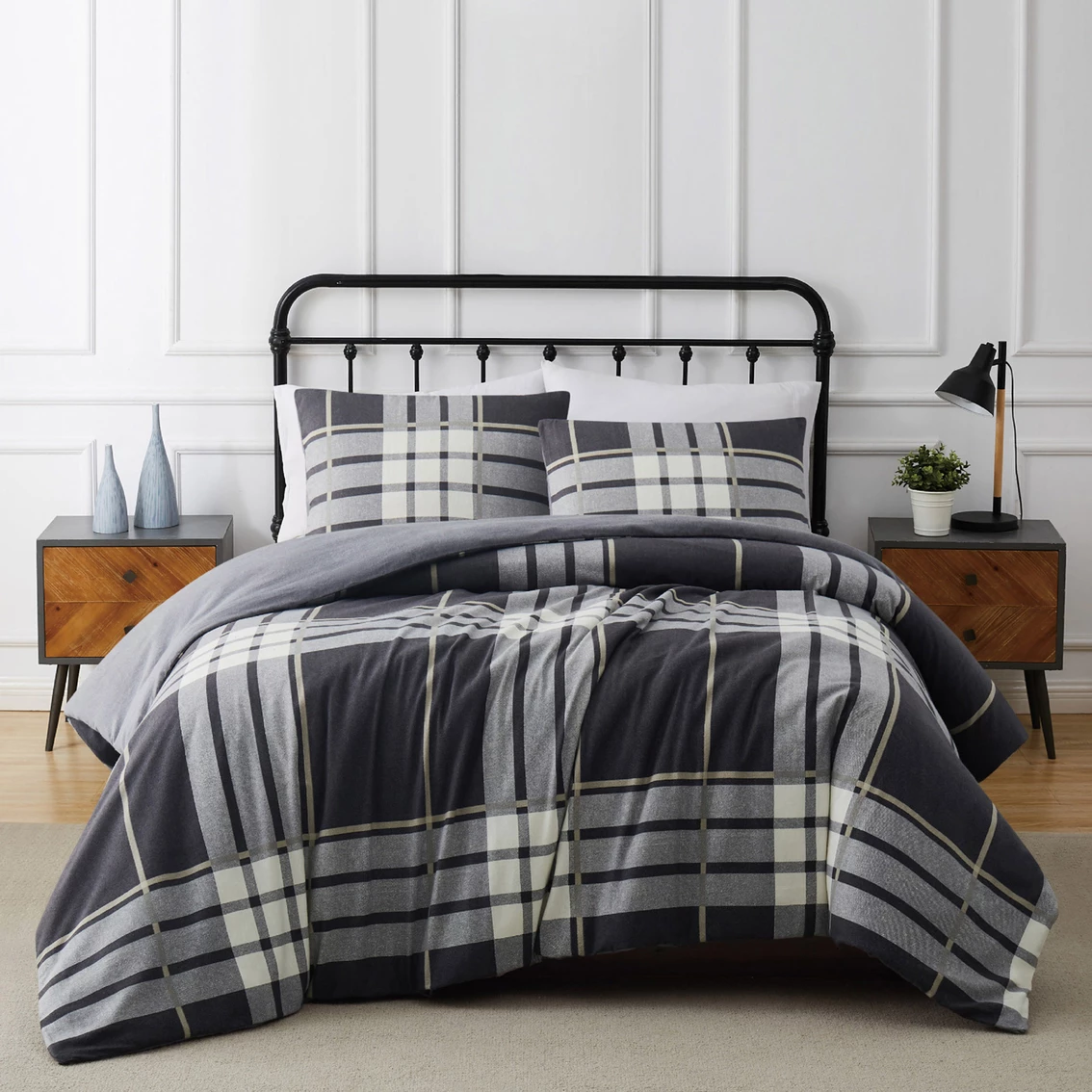 New ???? Truly Soft Milo Plaid Flannel Comforter Set ????