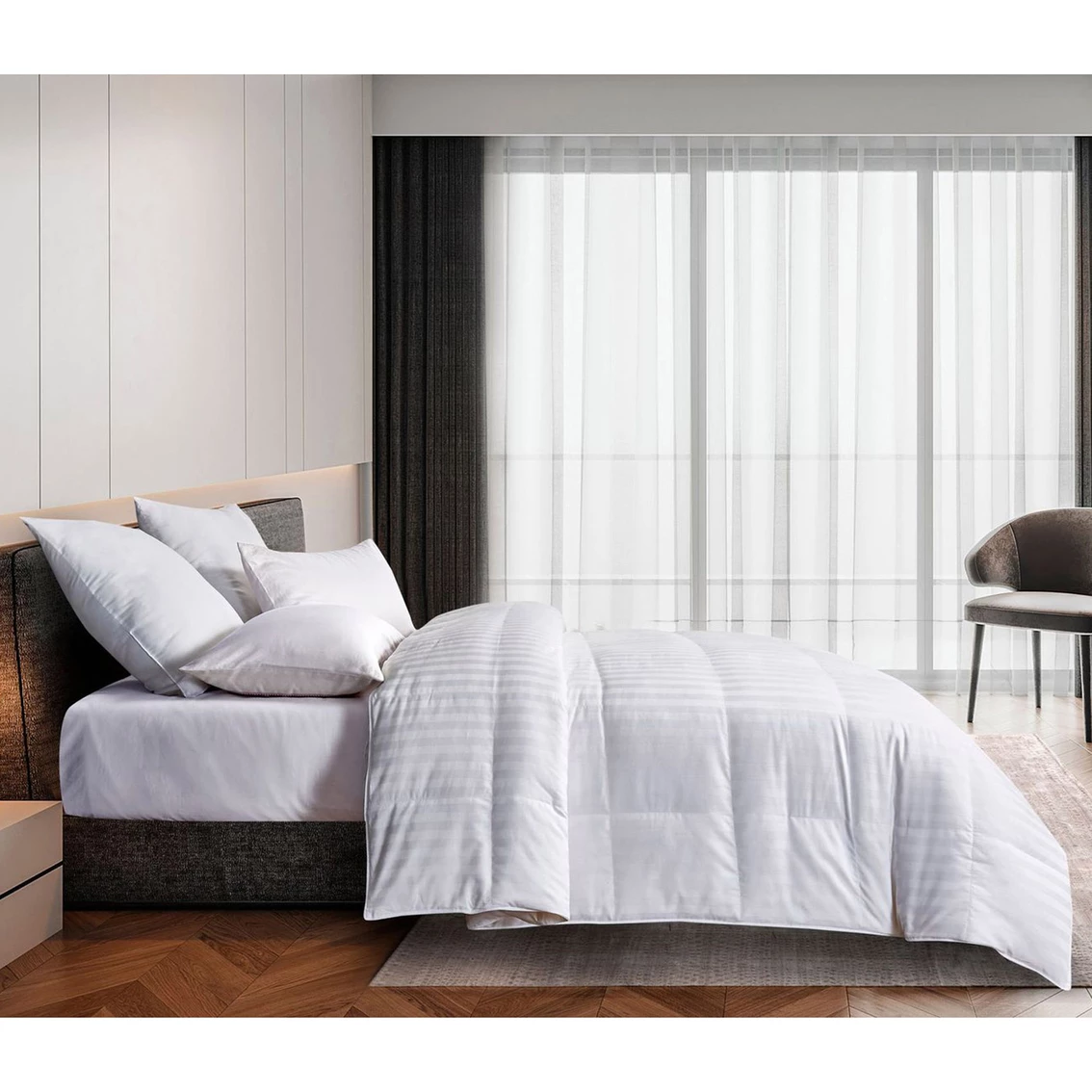 Deals ???? Blue Ridge Home Fashions Blue Ridge 350 Thread Count Damask Cover, White Goose Down And Feather Comforter ???? - Image 4