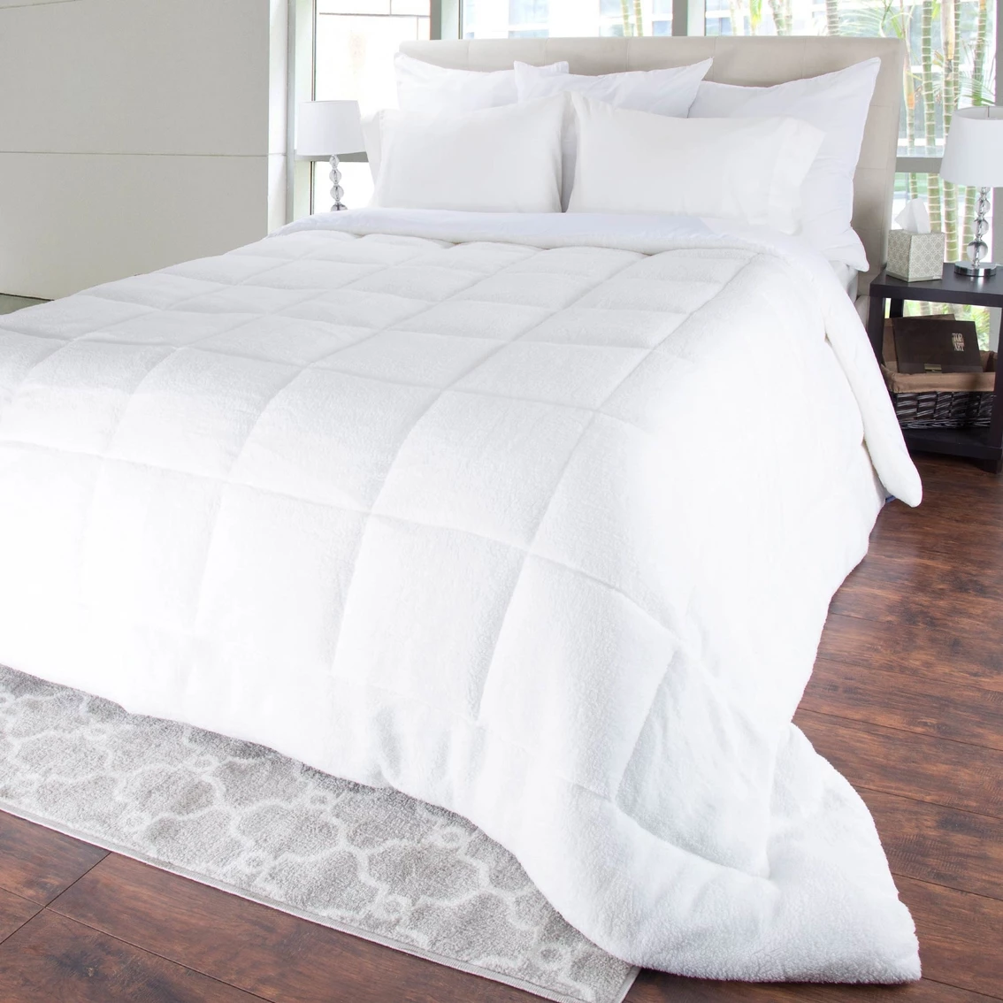Buy ???? Lavish Home Bluestone Oversized Reversible Down Alt Comforter With Sherpa ❤️ - Image 4