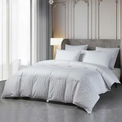 Best Pirce ???? Beautyrest 500tc Damask Stripe US Grown Cotton Hungarian Goose Down Comforter ????