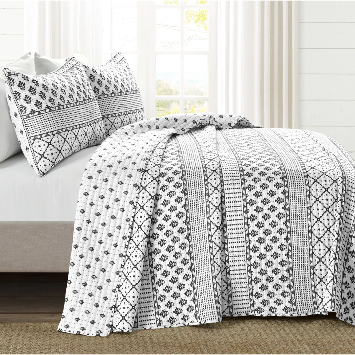 Flash Sale ???? Lush Decor Monique Stripe 3 Pc. Quilt Set ⭐ - Image 2