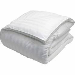 Promo ???? Blue Ridge Home Fashions Blue Ridge 500 Thread Count Damask Stripe Cotton Cover, Down-Alternative Comforter ✔️
