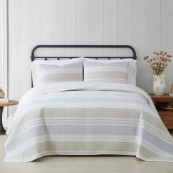Outlet ???? Cottage Classics Spa Stripe Quilt Set ????