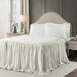 Hot Sale ✔️ Lush Decor Ravello Pintuck Ruffle ???? Skirt Bedspread Set ????