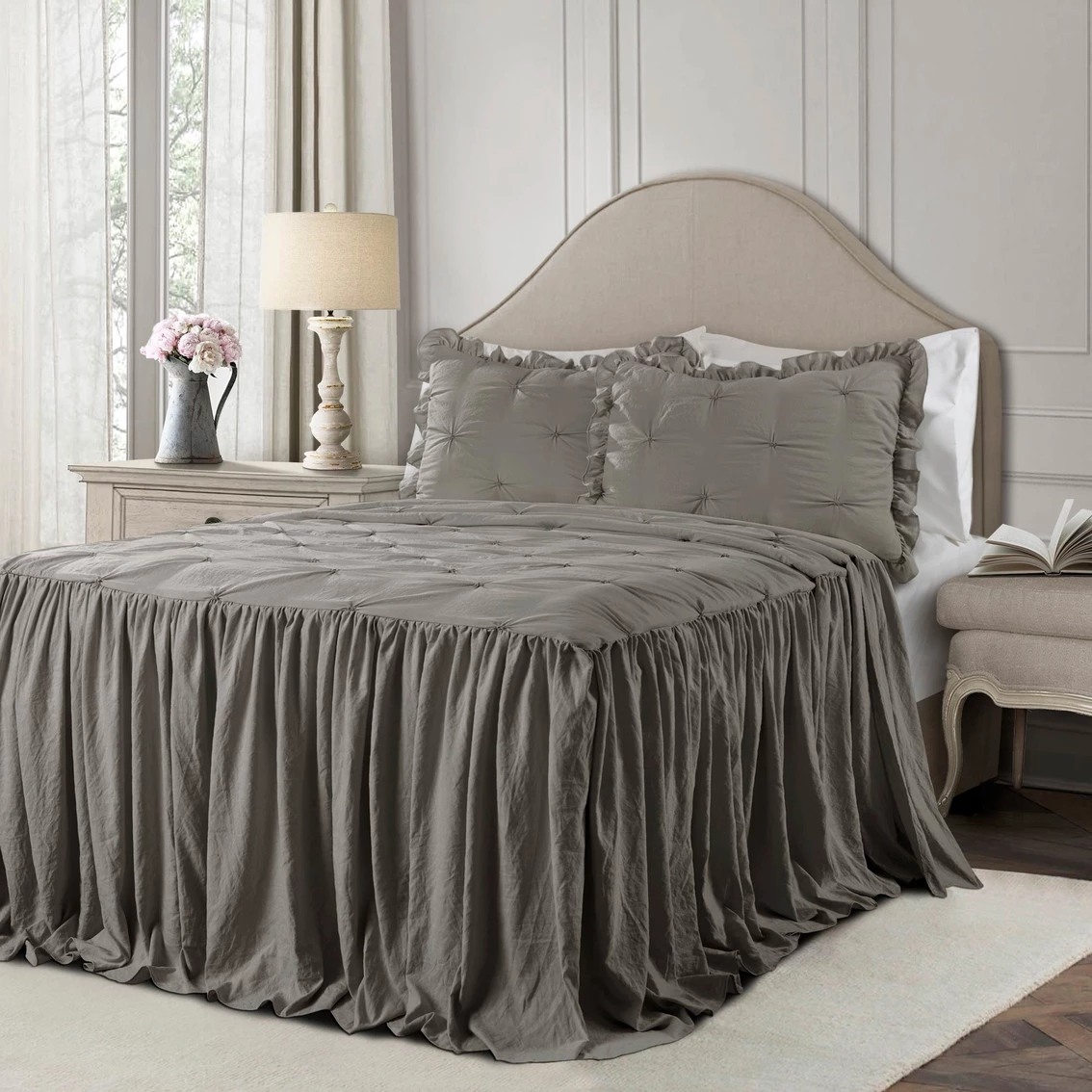 Hot Sale ✔️ Lush Decor Ravello Pintuck Ruffle ???? Skirt Bedspread Set ???? - Image 2