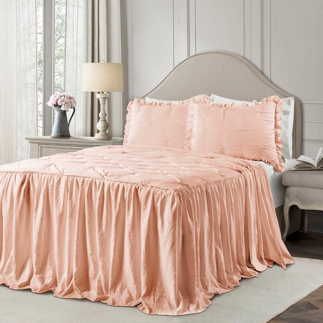 Hot Sale ✔️ Lush Decor Ravello Pintuck Ruffle ???? Skirt Bedspread Set ???? - Image 5