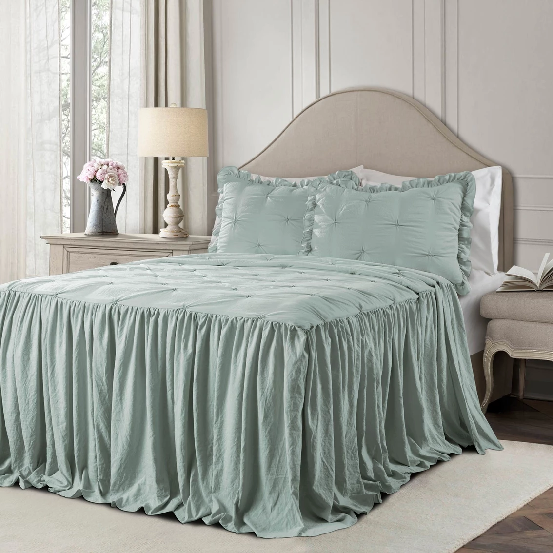 Hot Sale ✔️ Lush Decor Ravello Pintuck Ruffle ???? Skirt Bedspread Set ???? - Image 6