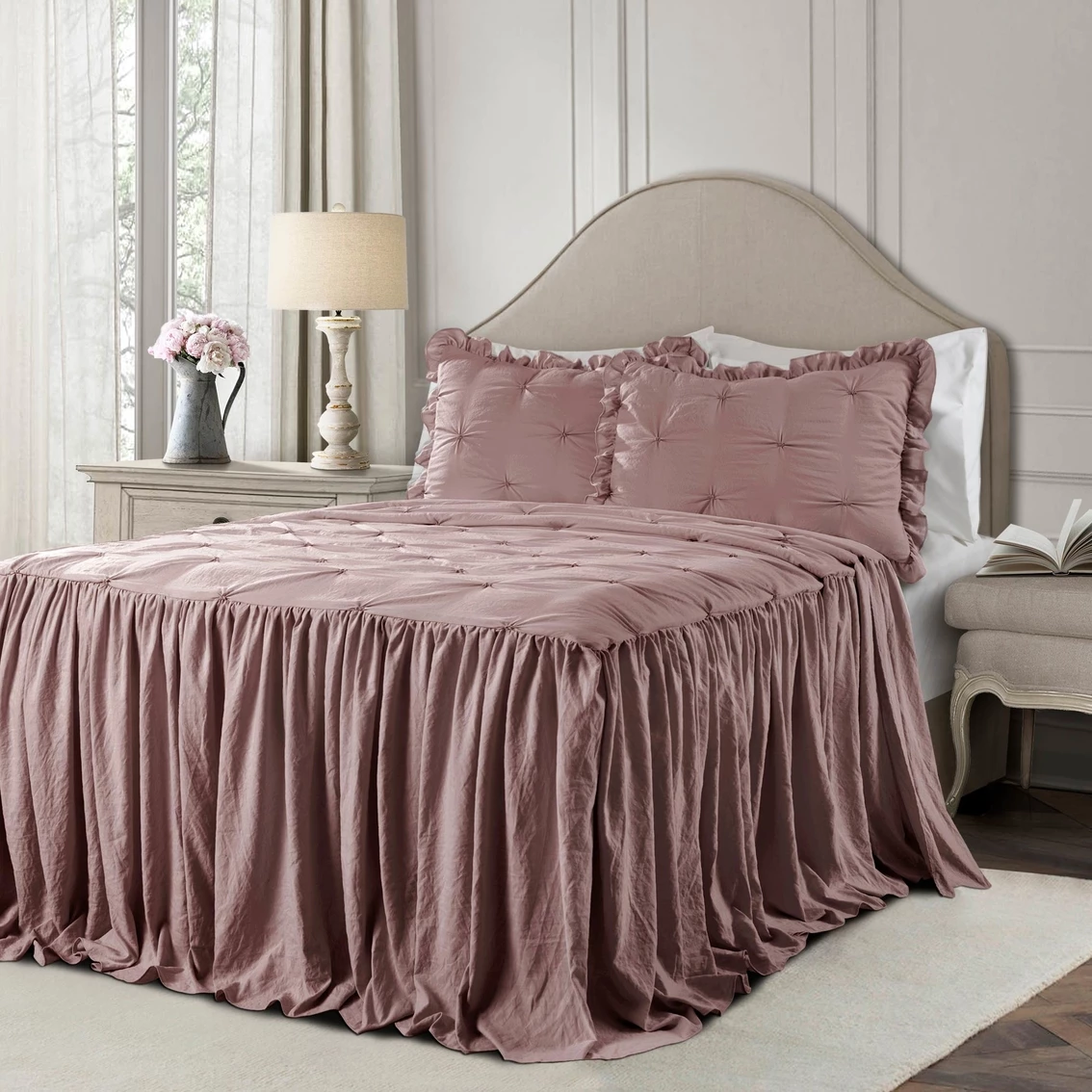 Hot Sale ✔️ Lush Decor Ravello Pintuck Ruffle ???? Skirt Bedspread Set ???? - Image 7