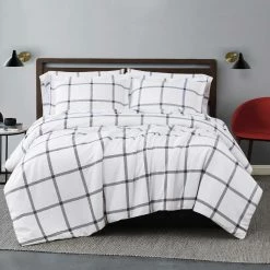 Best reviews of ???? Truly Soft Printed Windowpane 3 Pc. Duvet Cover Set ????