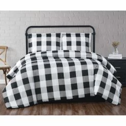 Outlet ???? Truly Soft Everyday Black Buffalo Plaid Duvet Cover Set ✔️