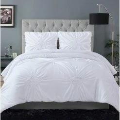 Buy ???? Christian Siriano Georgia Rouched Duvet Cover, 3 Pc. Set ????
