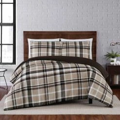 Discount ???? Truly Soft Paulette Plaid Taupe 3 Pc. Duvet Cover Set ????