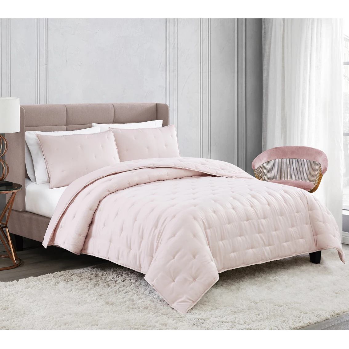 Best Sale ✨ Badgley Mischka Tufted Matte Satin Quilt Set ???? - Image 2