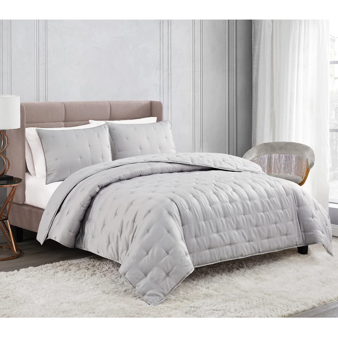 Best Sale ✨ Badgley Mischka Tufted Matte Satin Quilt Set ???? - Image 3