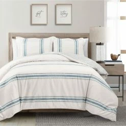 Buy ???? Lush Decor Farmhouse Stripe Duvet Cover 3 Pc. Set ????
