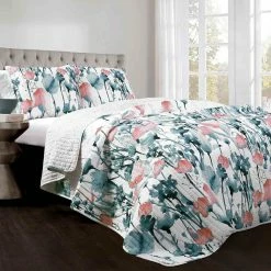 Best reviews of ???? Lush Decor Zuri Floral 3 Pc. Quilt Set ????
