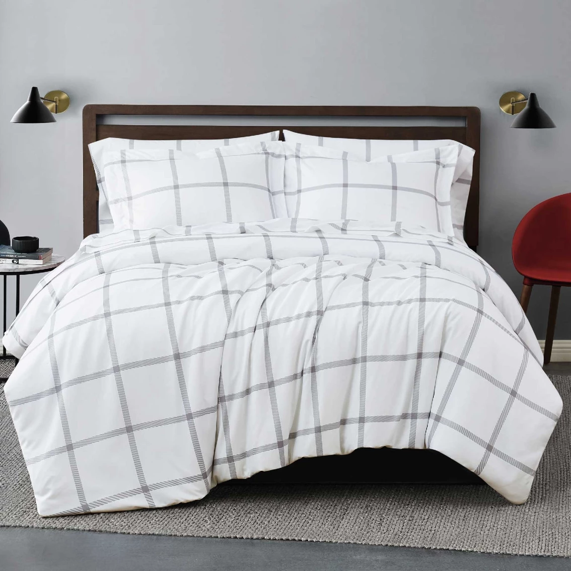 New ???? Truly Soft Printed Windowpane 3 Pc. Comforter Set ???? - Image 2