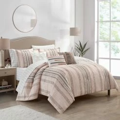 Top 10 ❤️ Grand Avenue Ayla 10 Pc. Comforter Set, Blush, Striped ????