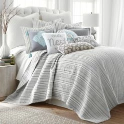 Wholesale ❤️ Levtex Home Bondi Stripe Gray Quilt Set ????