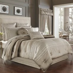 Promo ⌛ Five Queens Court Beaumont Champagne 4 Pc. Comforter Set ????