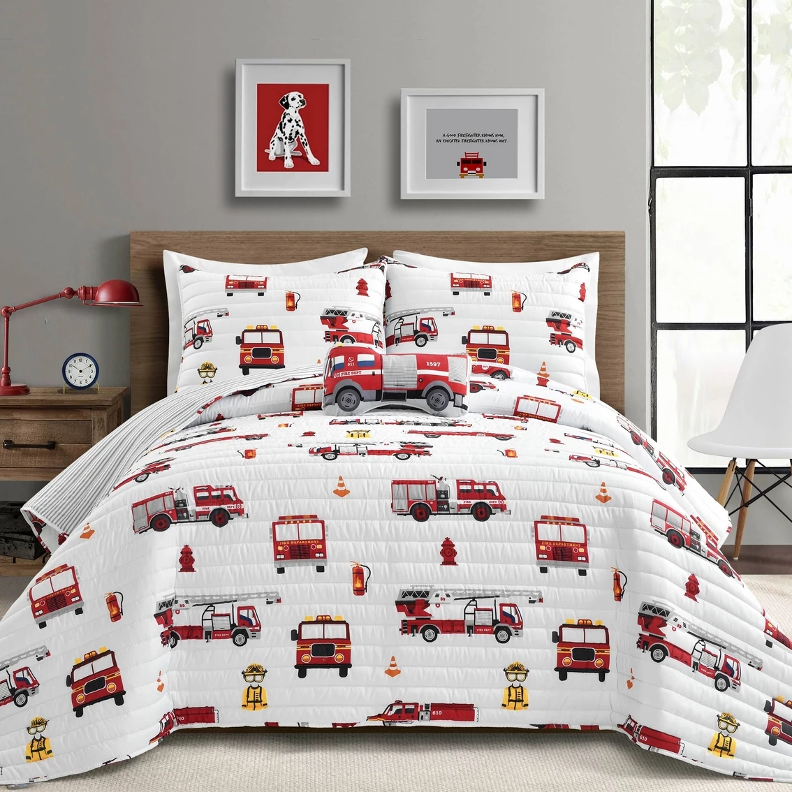 Best deal ???? Make-A-Wish Fire Truck 4 Pc. Quilt Set By Lush Decor ???? - Image 2