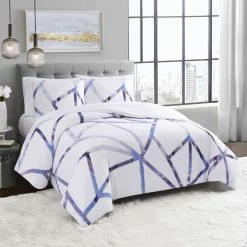 Cheapest ???? Vince Camuto Obelis Metallic 3 Pc. Duvet Cover Set ????